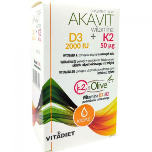 Vitadiet Akavit Witamina D3 2000 Iu + K2 50 Mcg