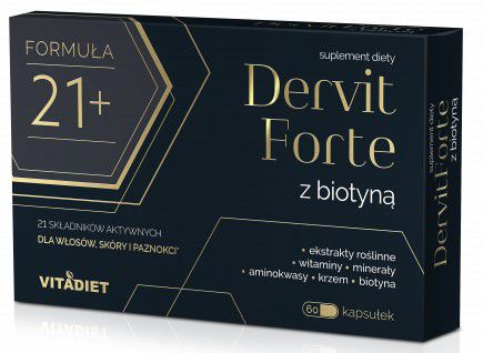 Vitadiet Dervit Forte Z Biotyną 60 Kaps. Na włosy